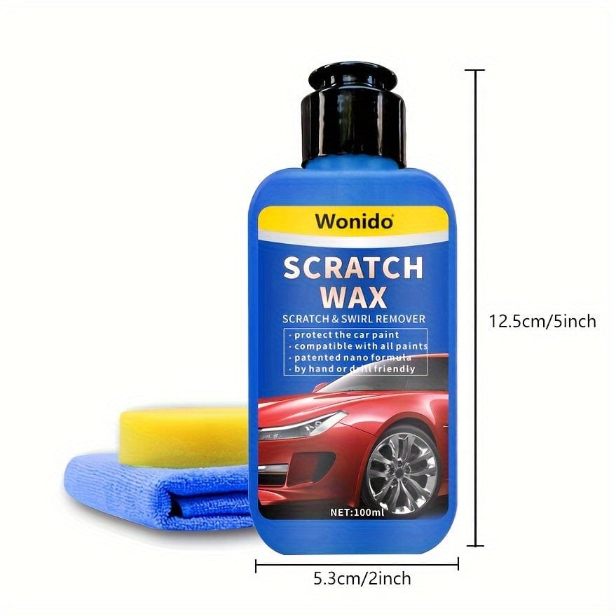 Planet Gates 100ml Scratch wax+towel+sponge 100ml Car Scratch Remover Car Paint Repair Artifact Paint Beauty Maintenance And Nursing