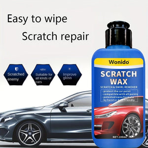 Planet Gates 100ml Scratch wax+towel+sponge 100ml Car Scratch Remover Car Paint Repair Artifact Paint Beauty Maintenance And Nursing