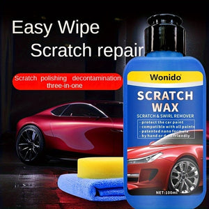 Planet Gates 100ml Scratch wax+towel+sponge 100ml Car Scratch Remover Car Paint Repair Artifact Paint Beauty Maintenance And Nursing