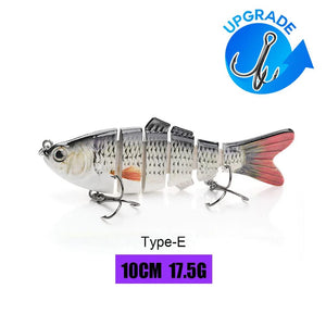 Planet Gates 100mm 17g E1 / CHINA VTAVTA 10/14cm Sinking Wobblers Fishing Lures Jointed Crankbait Swimbait 8 Segment Hard Artificial Bait For Fishing Tackle Lure