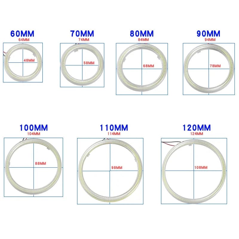 Planet Gates 100mm / blue COB LED Headlight Angel Eyes Bulb Halo Ring Lamp Car Daytime Running Light DRL Fog Light DC 12V Styling Light Decorative Lights