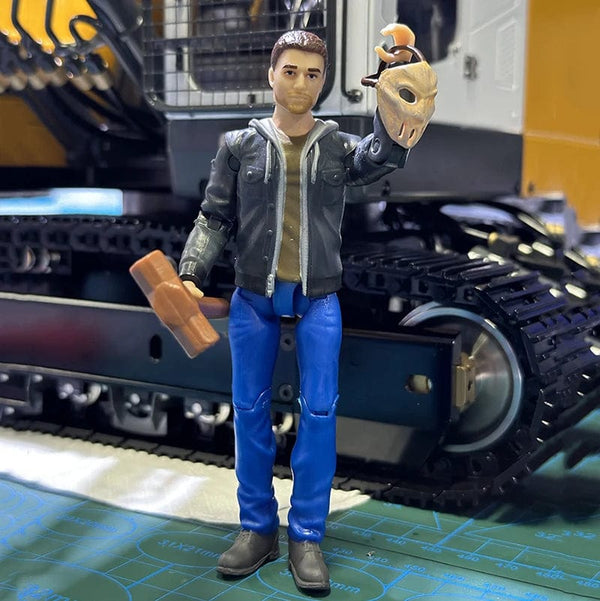 Planet Gates 100MM Worker Soldier Courier Model 3.94 Inch Detachable Turnable Cab Doll for 1/146 RC Excavator Cab 1/18 Trailer Cab Model Toys