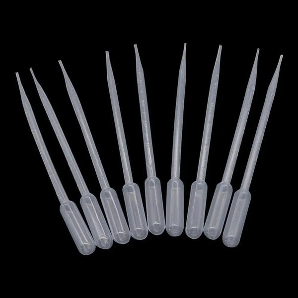 Planet Gates 100Pcs 0.2/0.5/1/2/3/5/10ML Laboratory Pipette Plastic Disposable Graduated Pasteur Pipette Dropper Polyethylene Makeup Tools