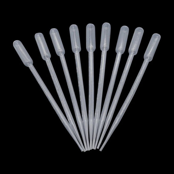 Planet Gates 100Pcs 0.2/0.5/1/2/3/5/10ML Laboratory Pipette Plastic Disposable Graduated Pasteur Pipette Dropper Polyethylene Makeup Tools