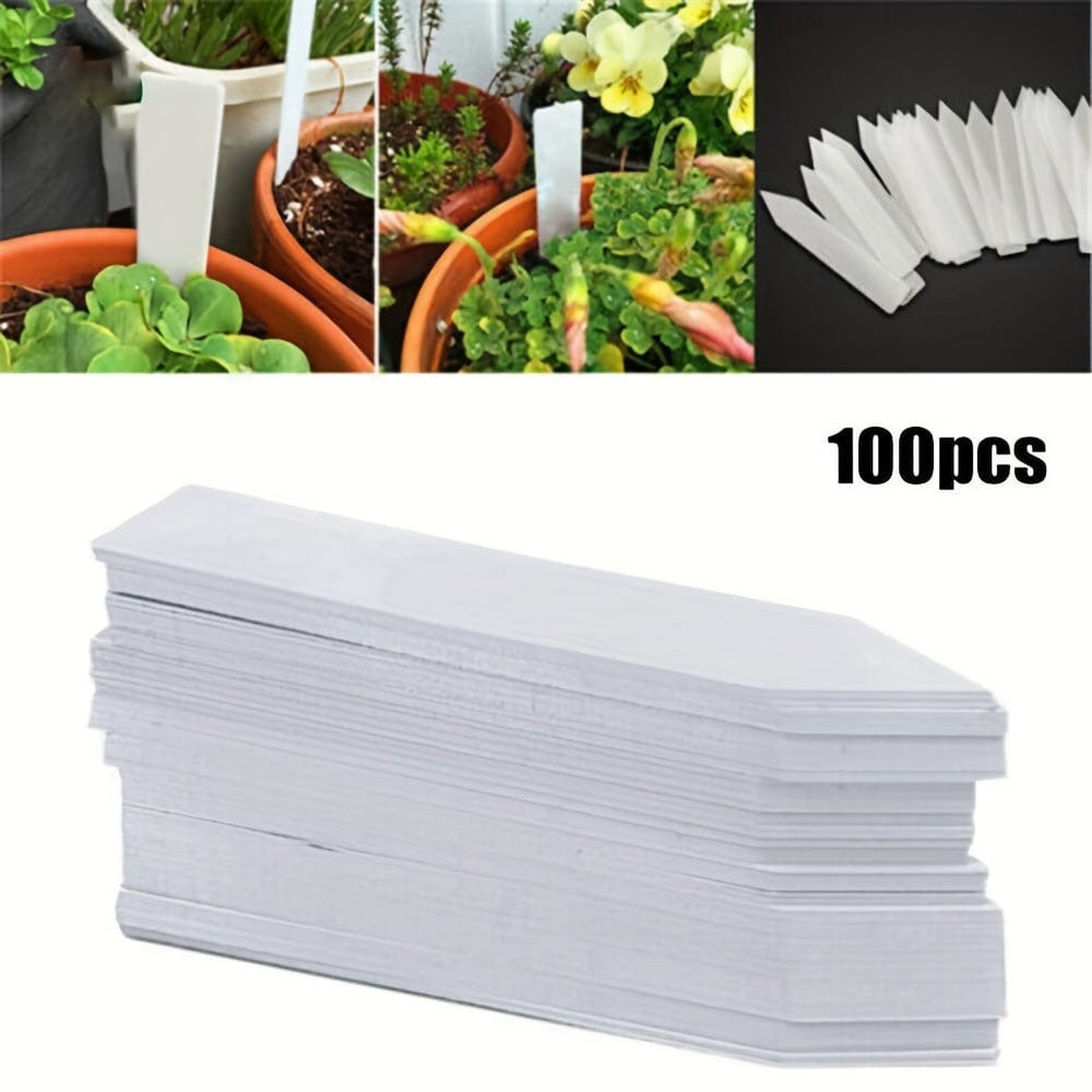 Planet Gates 100pcs 100pcs/ Bag, Reusable Waterproof Plastic Plant Flower Seed Labels Markers Garden Tags Decoration Tools Outdoor Garden Plant Tags, Waterproof Tags, Plastic Reusable Plant Labels Hanging Marking Tags