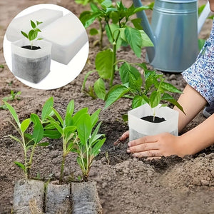 Planet Gates 100pcs 100pcs Biodegradable Seed Nursery Bags, Non-Woven Plants Grow Bags, Fabric Seedling Pots Plants Pouch, Home Garden Supply, Seedling Plant Nursery Bags For Soil Transplant Pouches Agricultural Production Supply 8.0x10.01cm