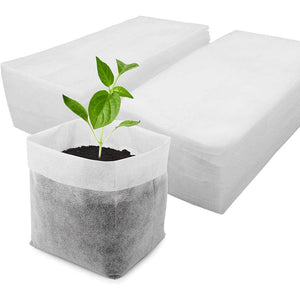Planet Gates 100pcs 100pcs Biodegradable Seed Nursery Bags, Non-Woven Plants Grow Bags, Fabric Seedling Pots Plants Pouch, Home Garden Supply, Seedling Plant Nursery Bags For Soil Transplant Pouches Agricultural Production Supply 8.0x10.01cm