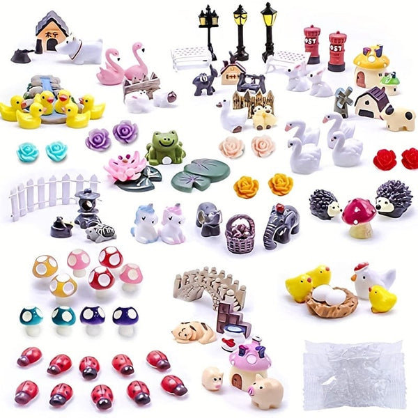 Planet Gates 100pcs 100pcs Miniature Fairy Garden Figurines - A Magical DIY Kit For Your Outdoor Decor!