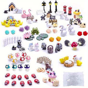 Planet Gates 100pcs 100pcs Miniature Fairy Garden Figurines - A Magical DIY Kit For Your Outdoor Decor!