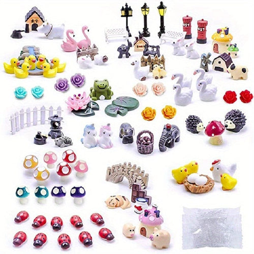 Planet Gates 100pcs 100pcs Miniature Fairy Garden Figurines - A Magical DIY Kit For Your Outdoor Decor!