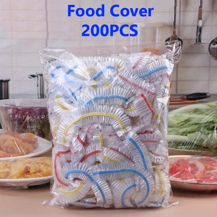 Planet Gates 100pcs 100pcs Reusable Elastic Food Bowl Protective Covers, Stretchable Food Cover, Suitable For Different Sizes 5.08-24.13cm Bowls And Plates, Kitchen Supplies, Food Preserving Bags