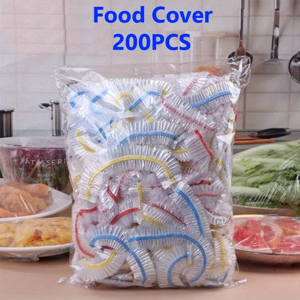 Planet Gates 100pcs 100pcs Reusable Elastic Food Bowl Protective Covers, Stretchable Food Cover, Suitable For Different Sizes 5.08-24.13cm Bowls And Plates, Kitchen Supplies, Food Preserving Bags