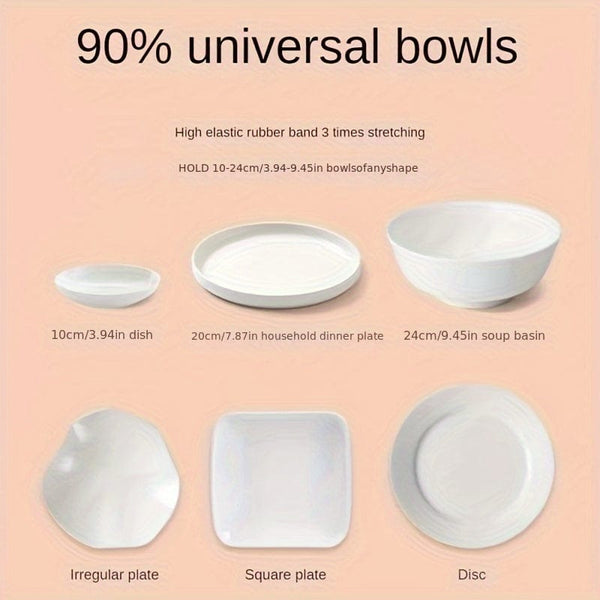 Planet Gates 100pcs 100pcs Reusable Elastic Food Bowl Protective Covers, Stretchable Food Cover, Suitable For Different Sizes 5.08-24.13cm Bowls And Plates, Kitchen Supplies, Food Preserving Bags