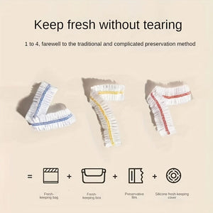 Planet Gates 100pcs 100pcs Reusable Elastic Food Bowl Protective Covers, Stretchable Food Cover, Suitable For Different Sizes 5.08-24.13cm Bowls And Plates, Kitchen Supplies, Food Preserving Bags