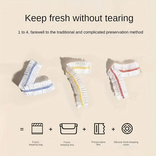 Planet Gates 100pcs 100pcs Reusable Elastic Food Bowl Protective Covers, Stretchable Food Cover, Suitable For Different Sizes 5.08-24.13cm Bowls And Plates, Kitchen Supplies, Food Preserving Bags