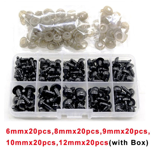 Planet Gates 100pcs 10mm Eyeball Doll Accessories Black Plastic Plush Safety Eyes Amigurumi For Toys 6mm 8mm 12mm DIY Funny Toy Eyes Animal