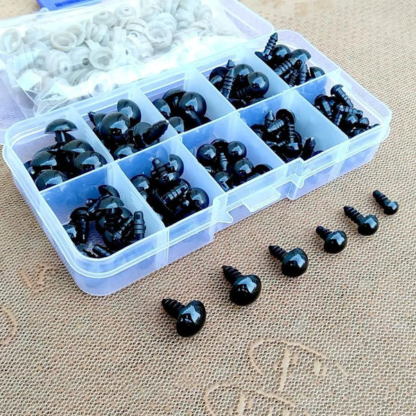 Planet Gates 100pcs 10mm Eyeball Doll Accessories Black Plastic Plush Safety Eyes Amigurumi For Toys 6mm 8mm 12mm DIY Funny Toy Eyes Animal