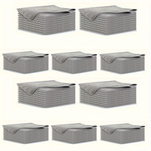 Planet Gates 100pcs 5/10/20pcs Kitchen Towel, Ultra-fine Fiber Light Gray Cleaning Cloth Set, Absorbent, Soft And Stain-removing Cloth, For Cleaning Glass, Cooking Bench, Pot, Bowl, Water Tap, Lampblack Machine