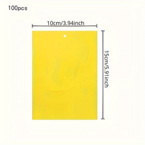 Planet Gates 100pcs 50/100pcs Double-sided Flying Insect Traps Designed For Gardens And Farms Effectively Removes Small Flying Insects And Fruit Flies Improving Catching Efficiency