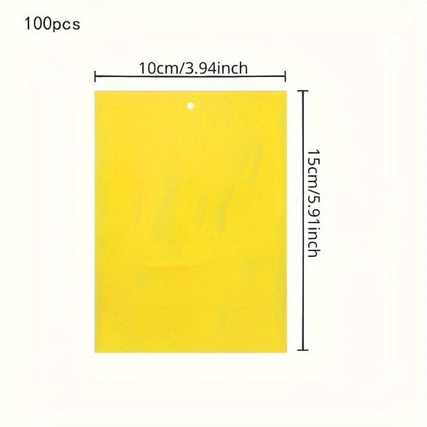 Planet Gates 100pcs 50/100pcs Double-sided Flying Insect Traps Designed For Gardens And Farms Effectively Removes Small Flying Insects And Fruit Flies Improving Catching Efficiency