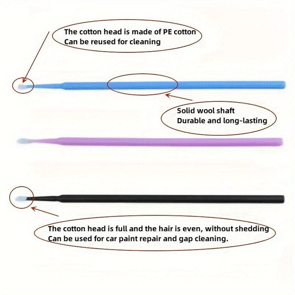 Planet Gates 100pcs Car Cleaning Brush Small Brush Micro Brush Tips Car Accessories Head Exhaustive Cleaning Painting