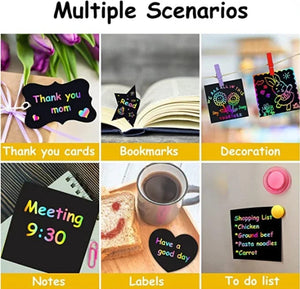 Planet Gates 100Pcs / CHINA 100Pcs Magic Color Rainbow Scratch Mini Notes Paper Pad Cards With Stylus Children Kids Draw Painting Toys Craft Gift  DIY Toys