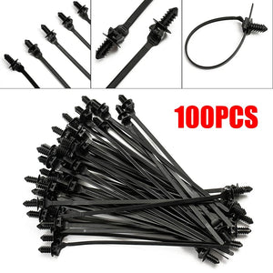 Planet Gates 100Pcs / CHINA 50/100Pcs Car Nylon Tie Wrap Cable Fixed Fasteners Clips Wire Harness Fastener Cable Clamp Clips Cable Ties Management Car Wire