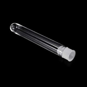 Planet Gates 100Pcs Clear Plastic Test Tubes with White Screw Caps Sample Containers Bottles Push Caps 12X75mm