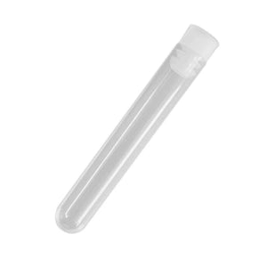 Planet Gates 100Pcs Clear Plastic Test Tubes with White Screw Caps Sample Containers Bottles Push Caps 12X75mm