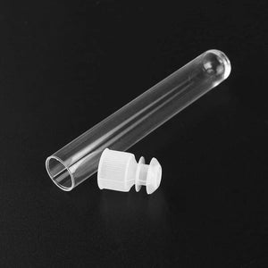 Planet Gates 100Pcs Clear Plastic Test Tubes with White Screw Caps Sample Containers Bottles Push Caps 12X75mm