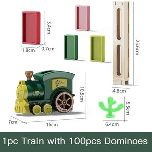 Planet Gates 100pcs Dominoes Blocks Train Plastic Toys Kids Early Educational Dominoes Plane Games For Children Boy Girls Christmas Gift