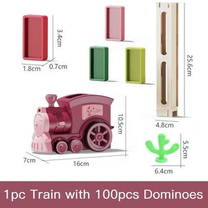 Planet Gates 100pcs Dominoes Blocks Train Plastic Toys Kids Early Educational Dominoes Plane Games For Children Boy Girls Christmas Gift