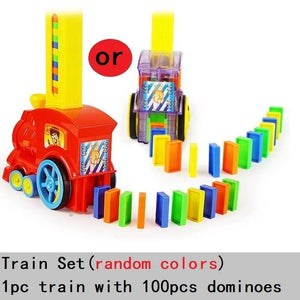 Planet Gates 100pcs Dominoes Blocks Train Plastic Toys Kids Early Educational Dominoes Plane Games For Children Boy Girls Christmas Gift
