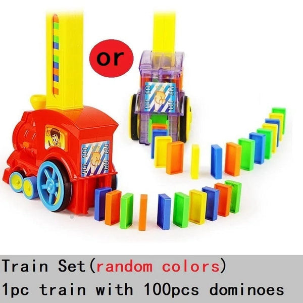 Planet Gates 100pcs Dominoes Blocks Train Plastic Toys Kids Early Educational Dominoes Plane Games For Children Boy Girls Christmas Gift