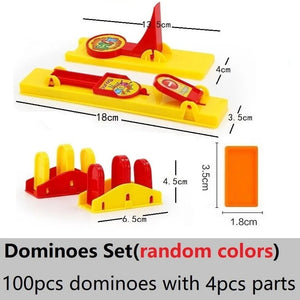 Planet Gates 100pcs Dominoes Blocks Train Plastic Toys Kids Early Educational Dominoes Plane Games For Children Boy Girls Christmas Gift