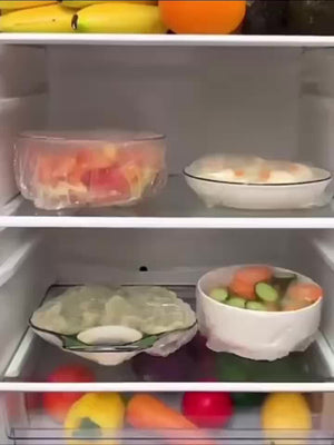 Planet Gates 100pcs, Food Storage Covers, Elastic Food Storage Covers, Reusable Stretch Plastic Wrap, Bowl Covers, Plastic Wrap For Bowl Dish, Elastic Bowl Cover For Family Outdoor Picnic, Kitchen Supplies