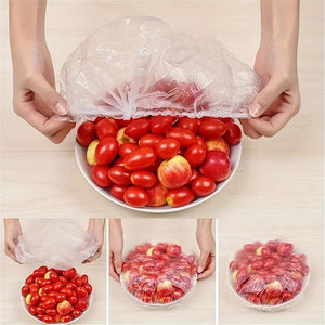 Planet Gates 100pcs, Food Storage Covers, Elastic Food Storage Covers, Reusable Stretch Plastic Wrap, Bowl Covers, Plastic Wrap For Bowl Dish, Elastic Bowl Cover For Family Outdoor Picnic, Kitchen Supplies