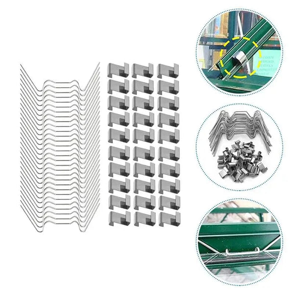 Planet Gates 100Pcs Greenhouse Glass Pane Clips Greenhouse W Wire Clips Glazing Z Type Clips