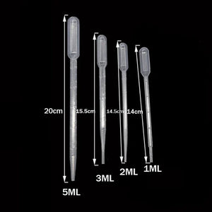 Planet Gates 100Pcs/Lot Laboratory Pipette 1ml 2ml 3ml 5ml Plastic Disposable Graduated Container Liquid Dropper Equipment Straw Makeup Tools