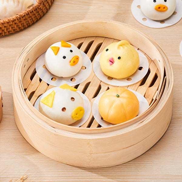 Planet Gates 100pcs Non-Stick Steamer Paper for Healthy and Easy Cooking - Food Grade Disposable Steamer Cloth for Air Fryer, Oven, and Baking - Easy Cleanup and Safe Use