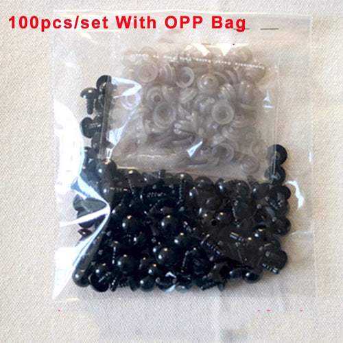 Planet Gates 100pcs opp / 6-12mm 100pcs 10mm Eyeball Doll Accessories Black Plastic Plush Safety Eyes Amigurumi For Toys 6mm 8mm 12mm DIY Funny Toy Eyes Animal