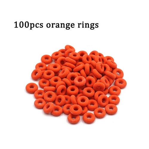 Planet Gates 100pcs orange rings Livestock Tail Removal Pigs Sheep Broken Tail Castration Plier and Particulate Rubber Rings Castration Device Veterinary Supplie