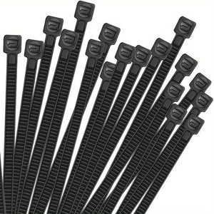 Planet Gates 100pcs Outdoor Weather Resistant Black Cable Ties Heavy Duty UV Resistant Zip Ties Multi-Purpose Self-Locking Black Nylon Tie Wraps Management Bundles