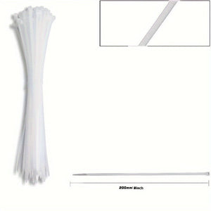 Planet Gates 100pcs Outdoor Weather Resistant Black Cable Ties Heavy Duty UV Resistant Zip Ties Multi-Purpose Self-Locking Black Nylon Tie Wraps Management Bundles