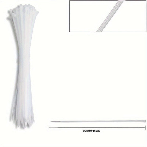 Planet Gates 100pcs Outdoor Weather Resistant Black Cable Ties Heavy Duty UV Resistant Zip Ties Multi-Purpose Self-Locking Black Nylon Tie Wraps Management Bundles