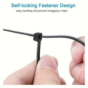 Planet Gates 100pcs Outdoor Weather Resistant Black Cable Ties Heavy Duty UV Resistant Zip Ties Multi-Purpose Self-Locking Black Nylon Tie Wraps Management Bundles