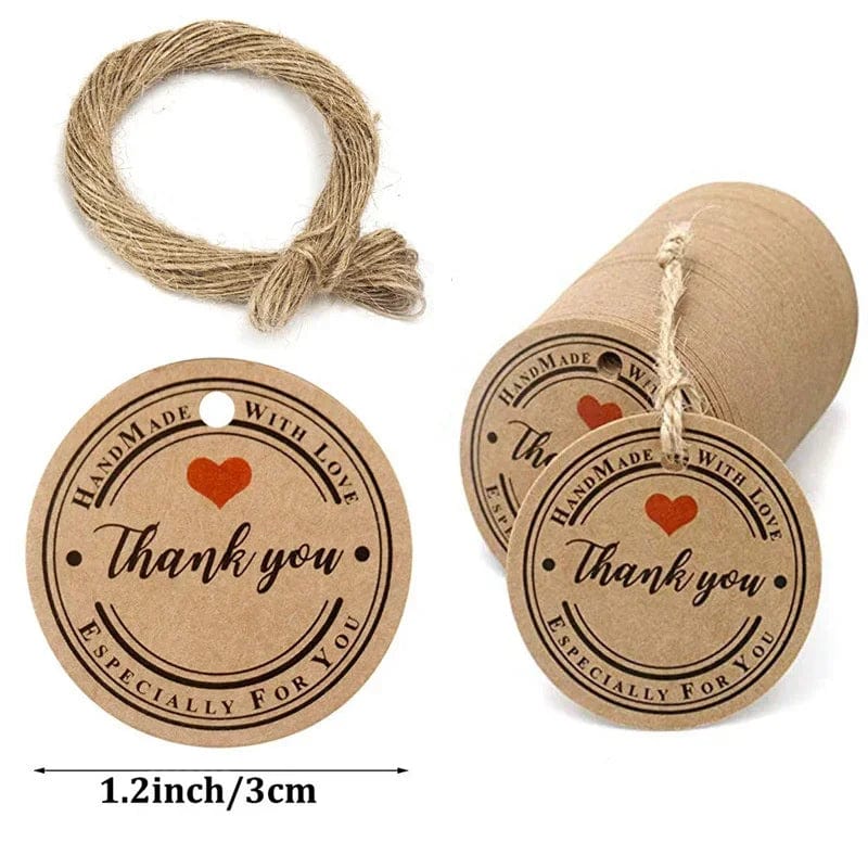 Planet Gates 100pcs tags20m rope5 100pcs+20 meter rope handcrafted gift hang tag handmade with love label baking DIY elevator