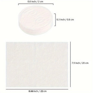 Planet Gates 100pcs White Disposable Compressed Towels, Absorbent Portable Cotton Washcloths, Perfect For Travel, Camping, Hiking, Sport & Beauty Salon, Bathroom Supplies, Home Supplies Travel Accessories Bathroom Accessories