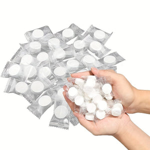 Planet Gates 100pcs White Disposable Compressed Towels, Absorbent Portable Cotton Washcloths, Perfect For Travel, Camping, Hiking, Sport & Beauty Salon, Bathroom Supplies, Home Supplies Travel Accessories Bathroom Accessories