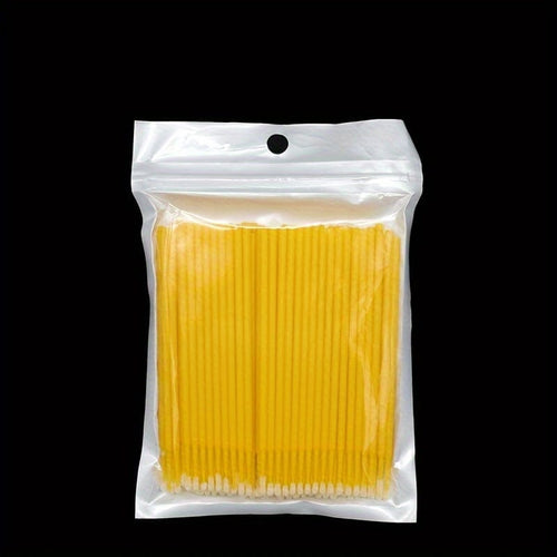 Planet Gates 100pcs Yellow 100pcs Car Cleaning Brush Small Brush Micro Brush Tips Car Accessories Head Exhaustive Cleaning Painting